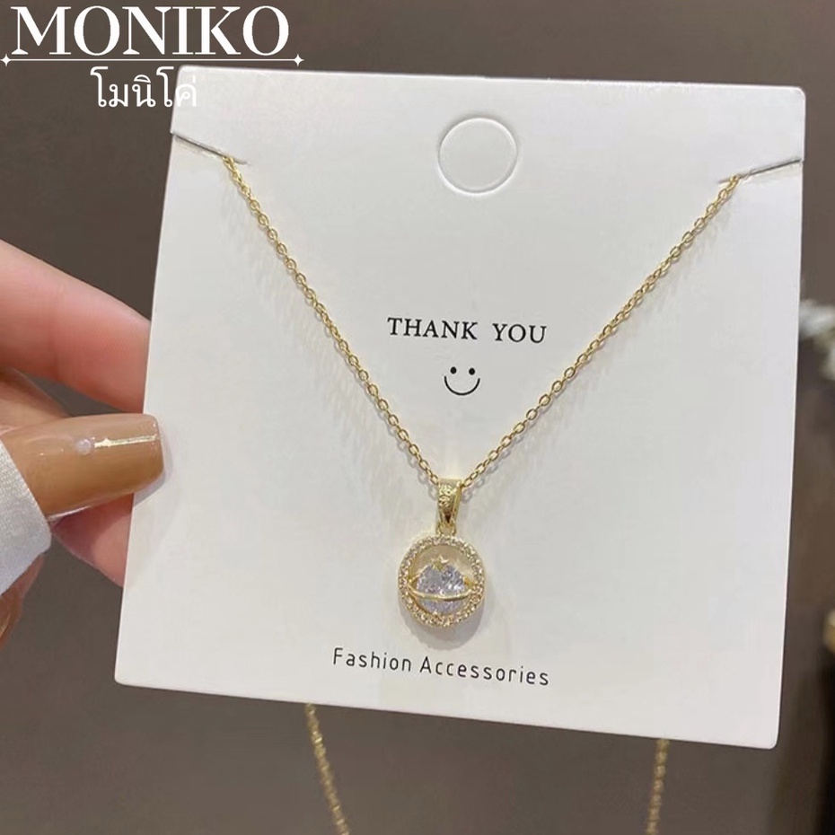 MONIKO قلادة ستانلس بتعليقة كوكب زركون — صورة 5
