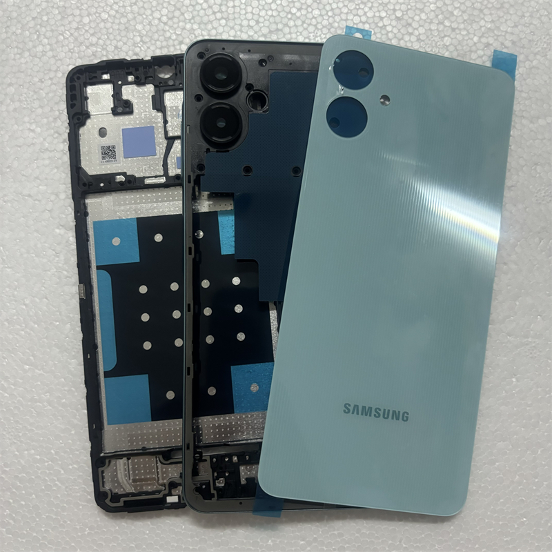 ใหม่เต็มรูปแบบสําหรับ Samsung Galaxy A06 4G A065 LCD ด้านหน้ากลางแผ่นกรอบ + แบตเตอรี่ปกหลังอะไหล่ซ่อม