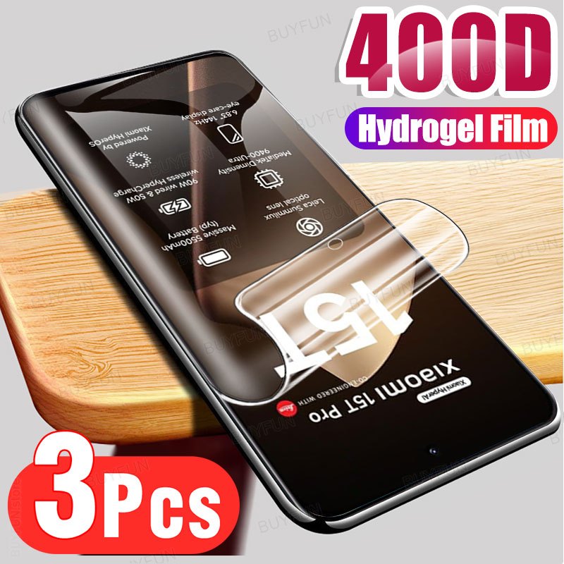 3PCS โค้งนุ่มฟิล์มไฮโดรเจลป้องกันฟิล์มสําหรับXiaomi Mi 15T 14t 13t Pro 6.83 "5G mi15tpro mi15t mi15 