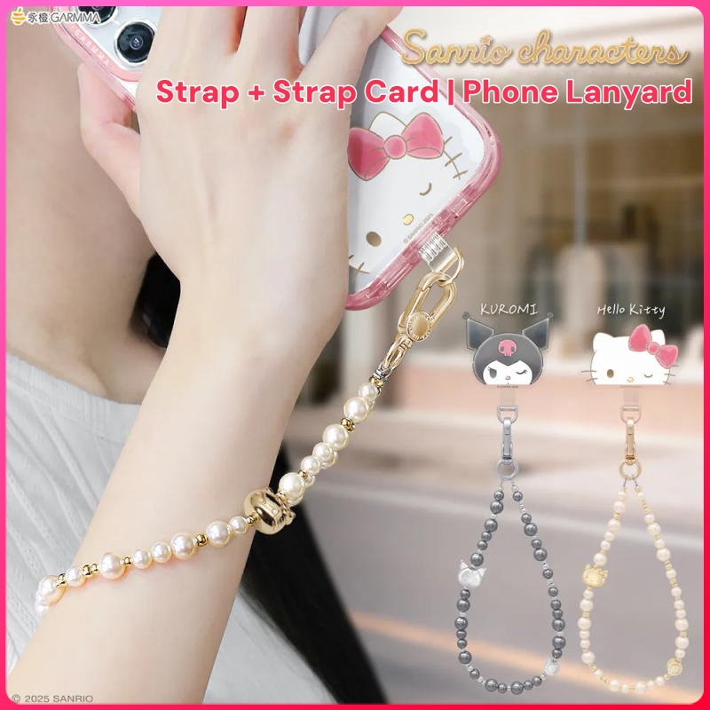 GARMMA Sanrio Character Pearl Charm Buckle Strap Phone Lanyard (36 ซม.) สําหรับสมาร์ทโฟนทุกรุ่น