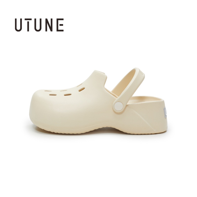 UTUNE รองเท้าแตะแพลตฟอร์ม EVA พื้นหนา กันลื่น เหมาะกับเดินชายหาดกลางแจ้ง สําหรับผู้หญิง และผู้ชาย