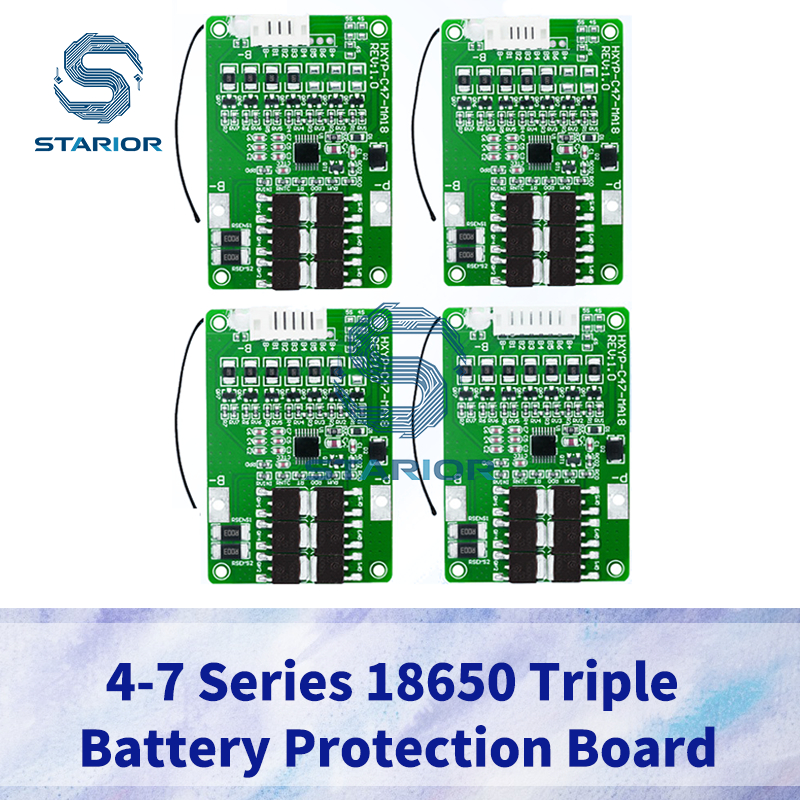 4S/5S/6S/7S BMS 16.8V 21V 20A 18650 Li-ion Lmo Ternary แบตเตอรี่ลิเธียม Charger Protection Board Balance และอุณหภูมิ
