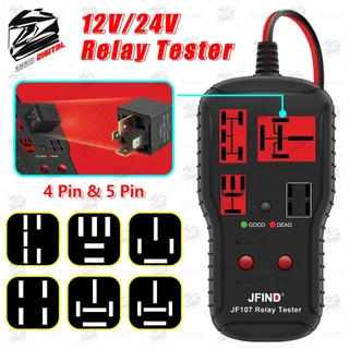 【สินค้าสปอตของไทย】12V & 24V Universal Car Motor Truck Relay Tester 4Pin 5Pin ยานยนต์รีเลย์เครื่องมือวินิจฉัยพร้อมคลิป LED ไฟแสดงสถานะ JFIND JF107