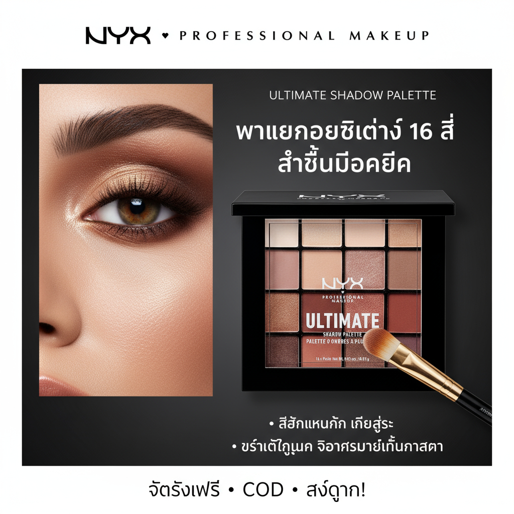 ของแท้ / พร้อมส่ง NYX Eyeshadow 16 Colours Eyeshadow16 Colours Cosmetics Eyeshadow Palette Earth Colours Eyeshadow High Gloss.