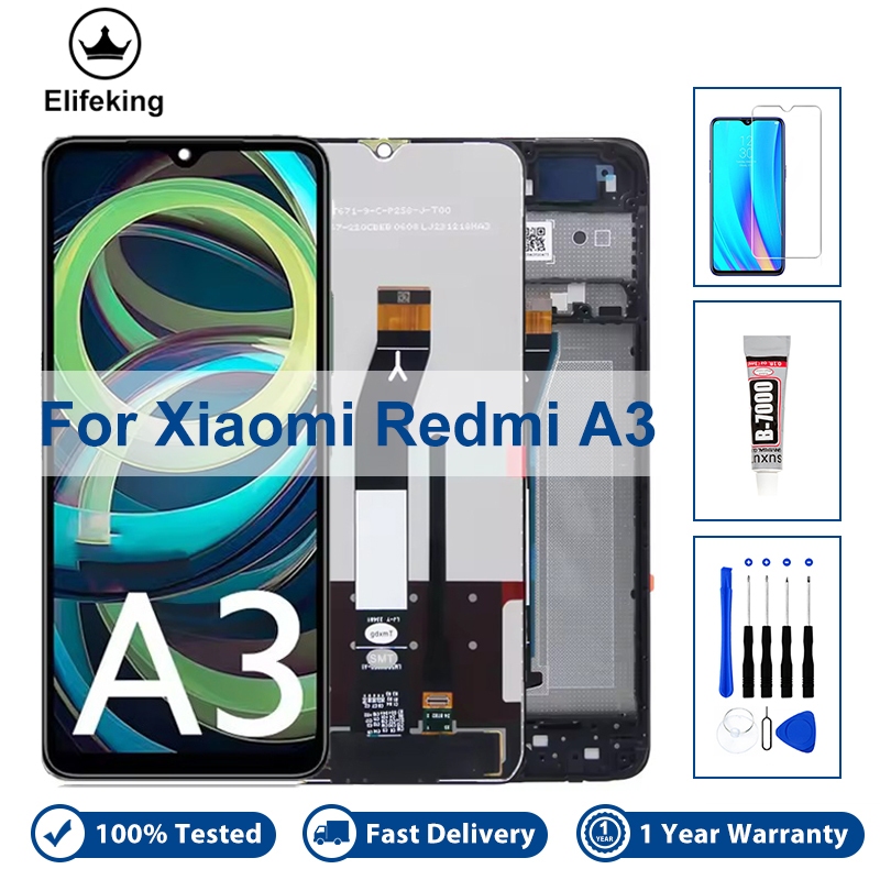 ทดสอบ 100% LCD สําหรับ Xiaomi Redmi A3 23129RN51X จอแสดงผล Touch Screen Digitizer Assembly 23129RN51