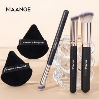 MAANGE 3Pcs Makeup Brush Set Professional With Two Triangular Puffs Concealer Contouring Brush Foudation Brush 51493