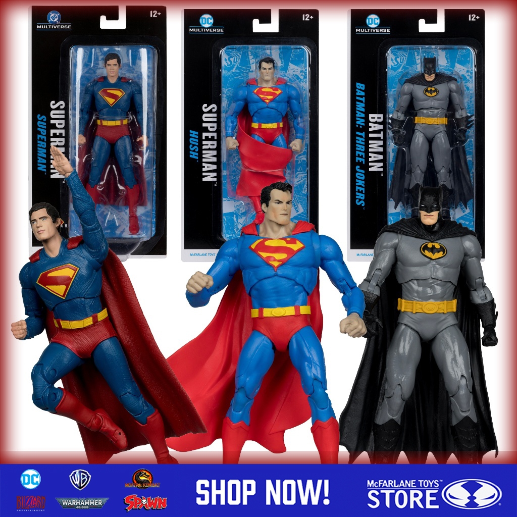 [มีในสต็อก]ของเล่น McFarlane SUPERMAN (HUSH) SUPERMAN (SUPERMAN MOVIE 2025) BATMAN (BATMAN: THREE JO