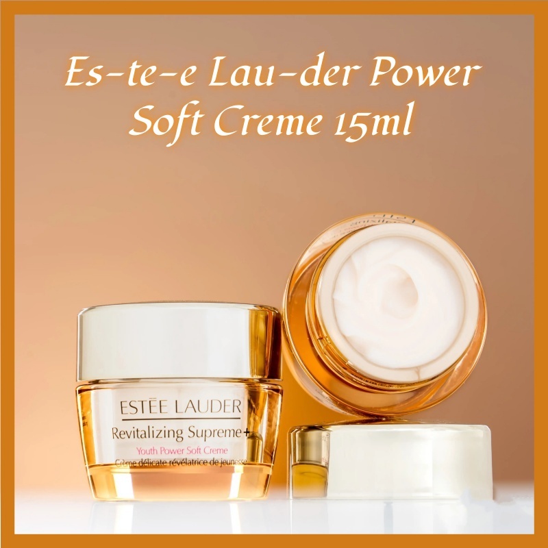 Este-e Laud-er Power Soft Creme 15ml | ครีมต่อต้านริ้วรอยทั่วโลก, คอลลาเจนและกระชับ, ยกกระชับและลดริ