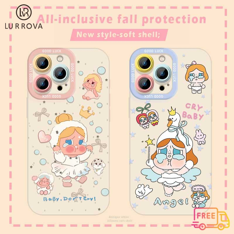 สําหรับVivo V60 LITE V50 LITE V40 LITE Y19S Y04 Y29 Y29S V29 V30 Y03 Y18 Y200 Y300 น่ารักการ์ตูนAngelร้องไห้ตุ๊กตากันกระแทกTPUเคสโทรศัพท์