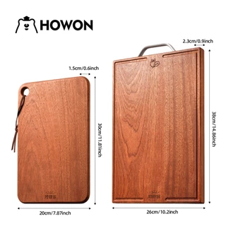 HOWON เขียงไม้มะเกลือและชุดกระดานอาหารเด็กทําจากวัสดุที่เป็นมิตรกับสิ่งแวดล้อมสองด้านและทนทานไม่มีกลิ่นเหมาะสําหรับตัดผักผลไม้และอาหารเด็ก