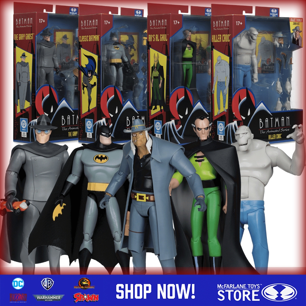 [ในสต็อก] McFarlane Toys Batman: The Animated Series Build-A Classic Batman Killer Croc Ras Al Ghul 