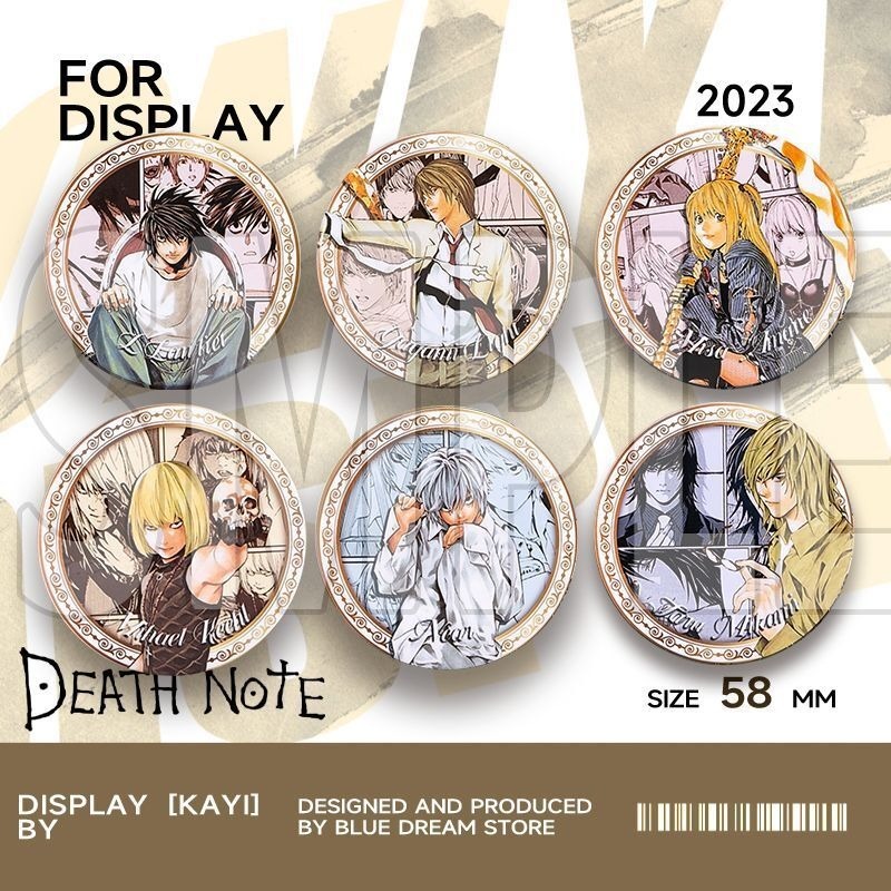 เข็มกลัดอนิเมะ Death Note (L, Ryuuku, Rem, Misa) สำหรับคอสเพลย์ ของสะสม และตกแต่งกระเป๋า