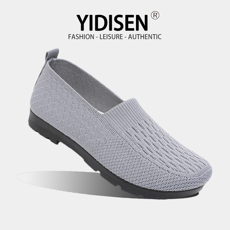 YIDISEN 2025 ฤดูใบไม้ผลิฤดูใบไม้ร่วงหญิง Flying ถัก One-Pedal สบายทุกการแข่งขัน
