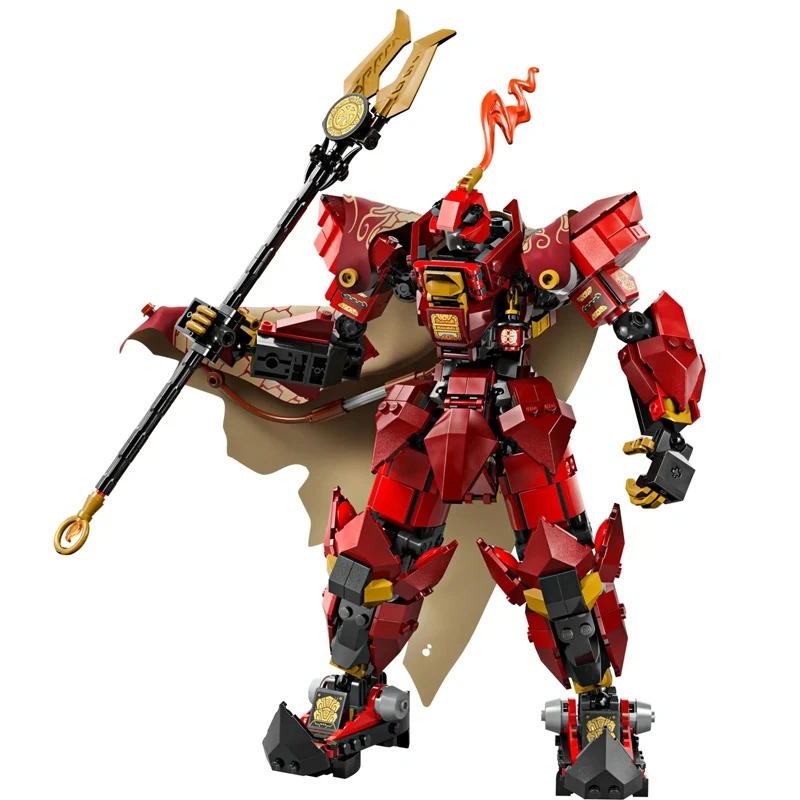 996PCS Ninja Series Fire Knight Mech 71846 เปลวไฟตัวละครรุ่น Building Blocks ของเล่นสําหรับของขวัญวั