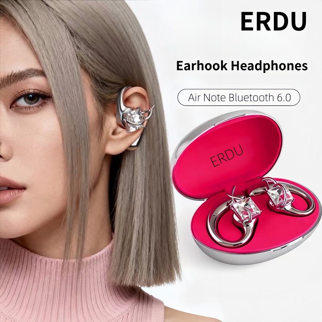 【ERDU】หูฟังบลูทูธ 6.0 หูฟังเปิดหูฟังเสียงความละเอียดสูง LDAC 30H Playback ไมโครโฟนในตัว Adaptive Ear