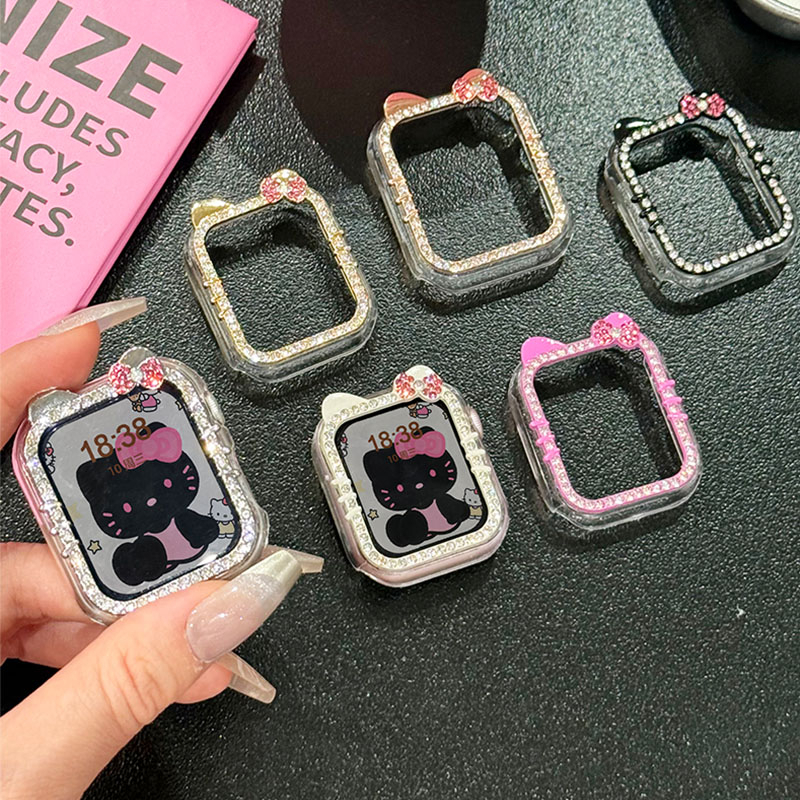 เคสป้องกัน Apple Watch สําหรับ S11/10/9/8/7/6/5/4/SE กรอบกันชนประดับ Rhinestone ขนาด 40/41/42/44/45 มม.