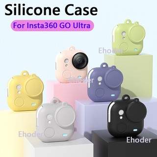 ปลอกสําหรับ Insta360 GO Ultra เคสซิลิโคนสําหรับ insta GOUltraShockproof ฝาหลังพร้อม Anti Lost Anti-scratch Protector Sleeve Anti-Slip ฝาครอบเลนส์ฝาครอบกล้องอุปกรณ์เสริม
