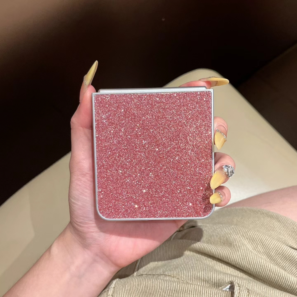 Silver Plating Glitter Hand Strap Samsung Z Flip34567 7FE เคสโทรศัพท์กระจกผู้ถือ FindN3Flip/N2Flip พับหน้าจอป้องกันกรณี - รูปที่ 7