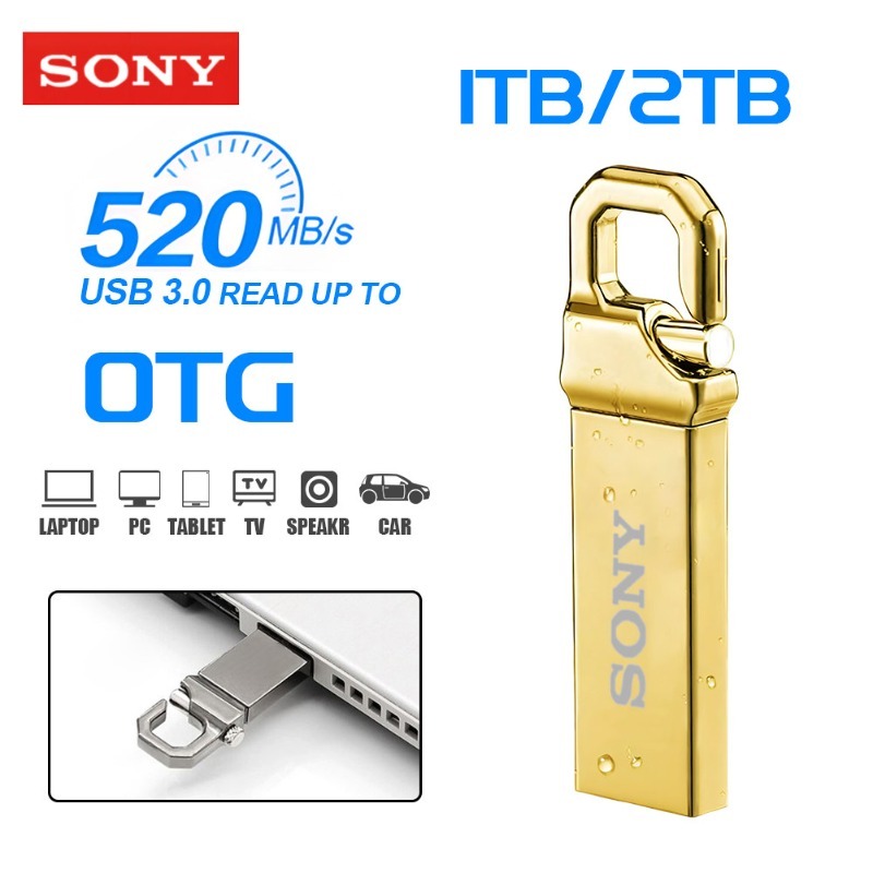 SONY 2TB 1TB แฟลชไดรฟ์โลหะ Super High Speed Transfer U Disk Drive Usb 3.2 กันน้ํา Type-C USB Memoria สําหรับโทรศัพท์มือถือ PC