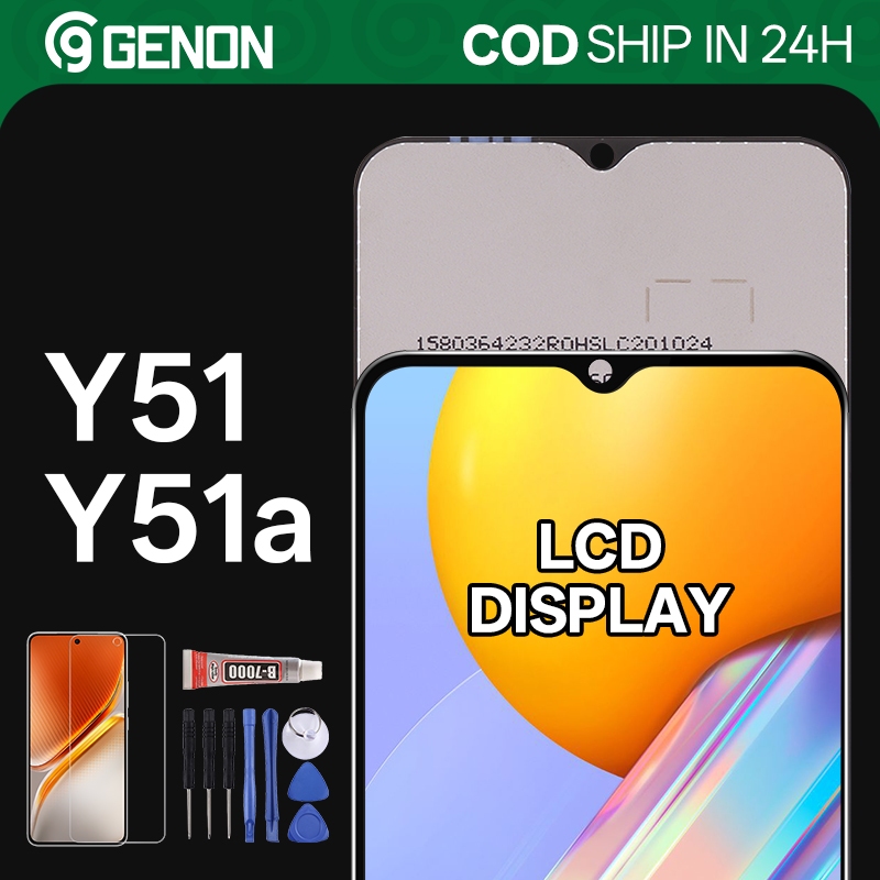 Genon IPS LCD สําหรับ Vivo Y51 2020 / Y51a จอแสดงผล LCD หน้าจอสัมผัสพร้อมอะไหล่เปลี่ยนกรอบ