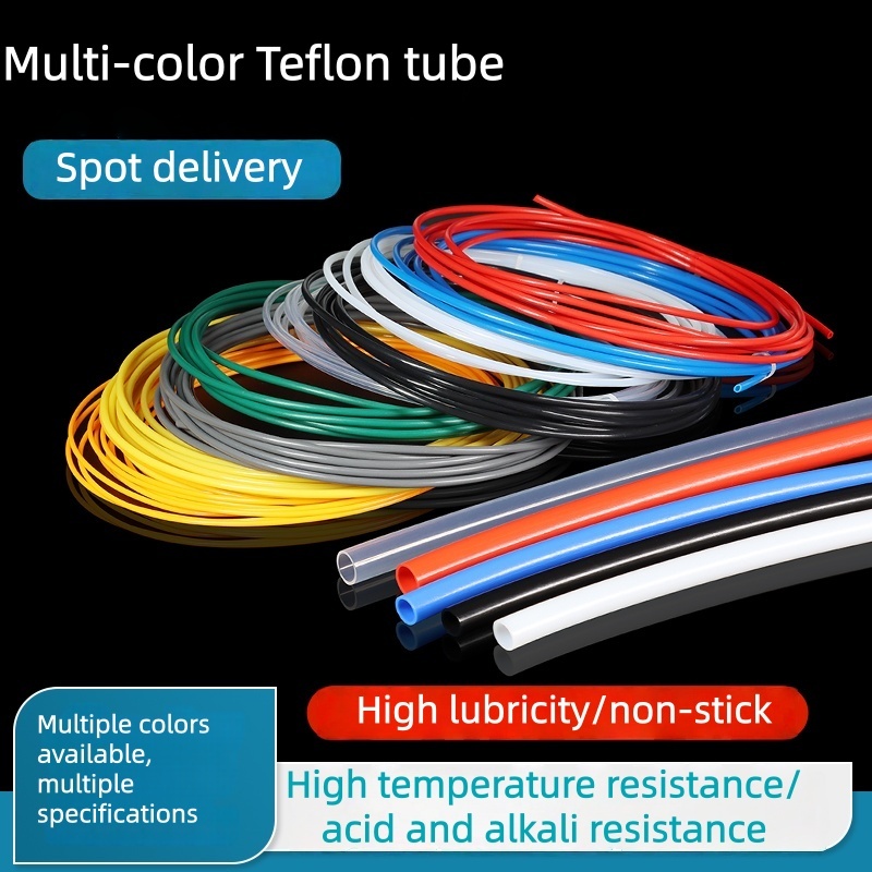 ท่อเทฟลอน PTFE หลอดอุณหภูมิสูงและกรดด่างทน PTFE Hard Tube FEP PTFE หลอดหลายสี 1m