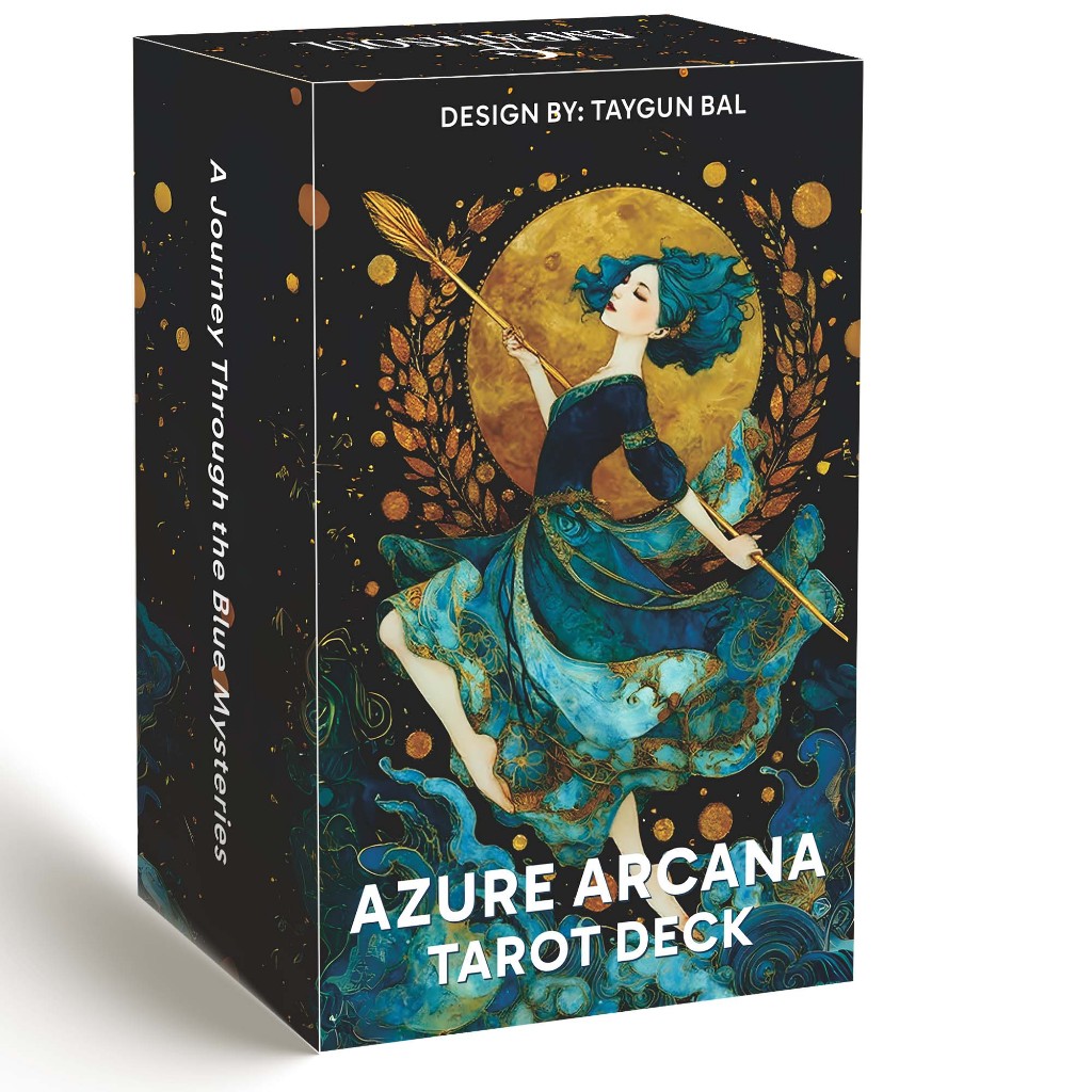 ชุดไพ่ทาโรต์ Azure Arcana, 78 การ์ด 13x8 ซม., รวมคําแนะนํากระดาษ, เหมาะสําหรับผู้เริ่มต้นใหม่การ์ดสอนทํานายเกม