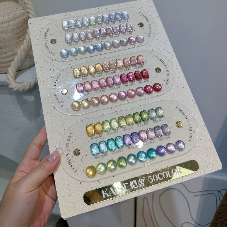 She Xia KAISE 30 สี Snow Crystal Smoothie Cat Eye Series ผงแม่เหล็กความหนาแน่นสูงร้านเล็บแนะนําผลิตภัณฑ์ยอดนิยม