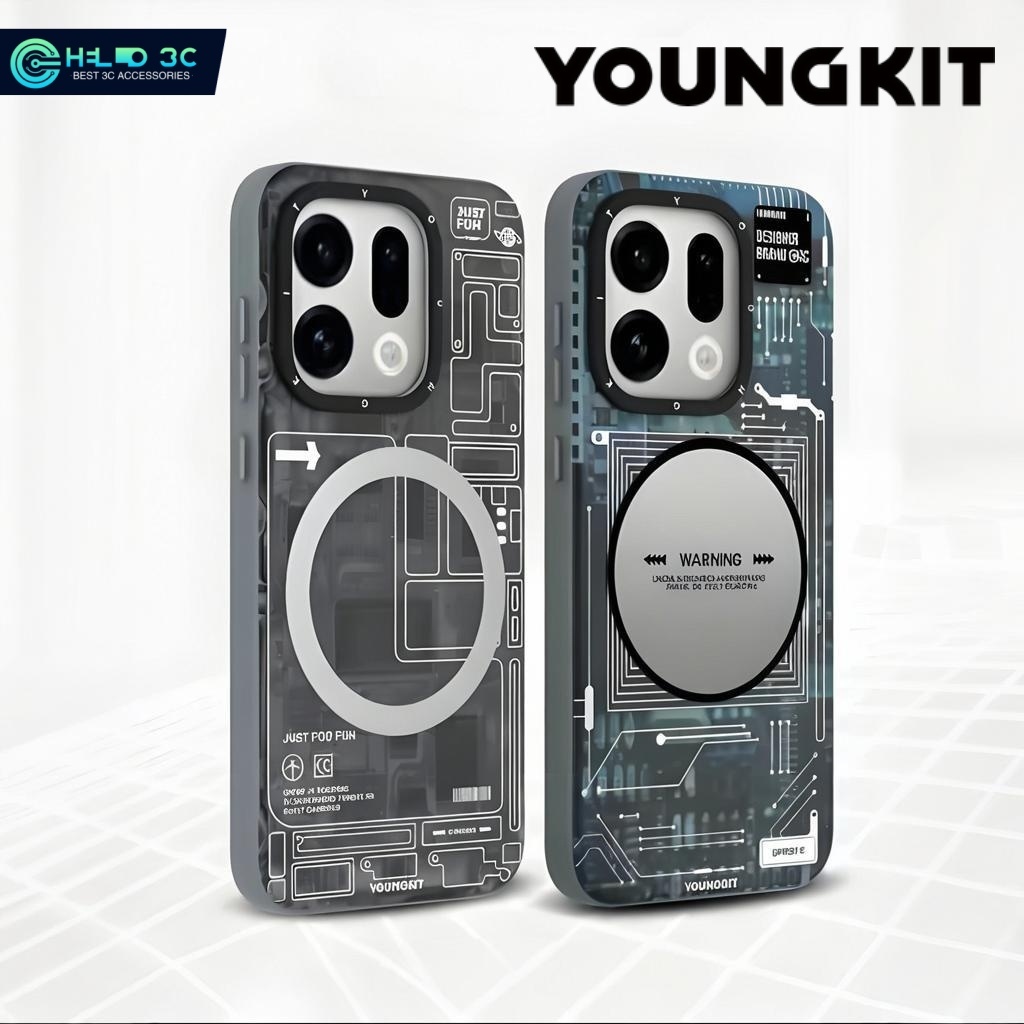 Youngkit Circuit Texture เคสแม่เหล็กสําหรับ OPPO Find X8/9 กันกระแทกสําหรับ Find X9 PRO กรณี drop ทน OPPO กรณี
