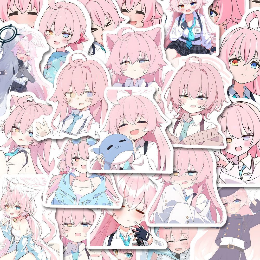 57PCS น่ารัก Takanashi Hoshino สติกเกอร์สําหรับเด็กเกม Blue Archive Emoticon การ์ตูนสติกเกอร์กันน้ํา