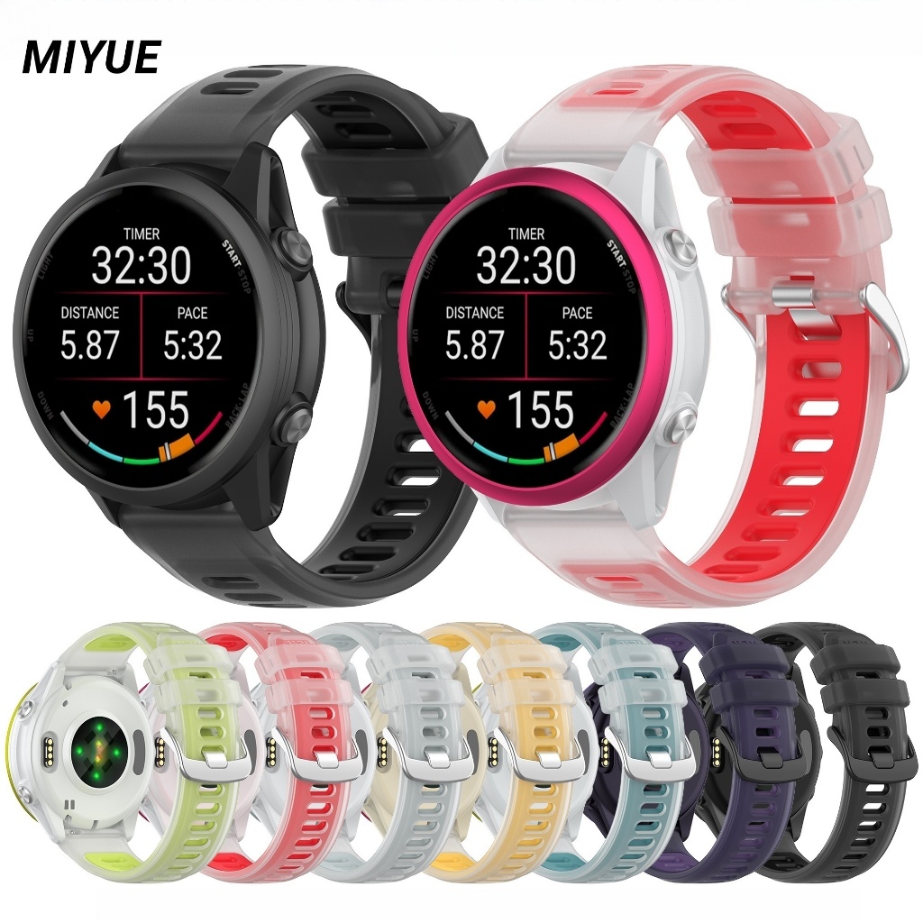 22 มม./20 มม.สําหรับผู้เบิกทาง Garmin 570/265/255/245/165/168 สร้อยข้อมือซิลิโคนโปร่งใสสําหรับ Garmin Vivoactive 5/4/3/Garmin D2 Air X10/Venu 3/2 สายรัดข้อมือ