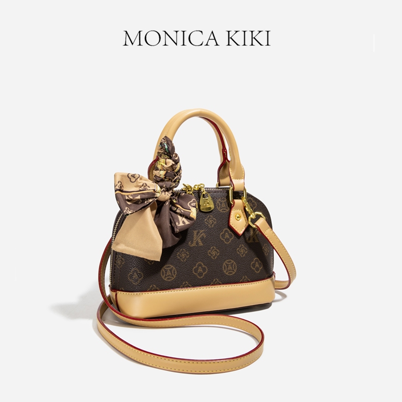 MONICA KIKI Contrast Color Shell Bag กระเป๋าสะพายข้างสไตล์มีสซenger สำหรับผู้หญิง พกพาสะดวก