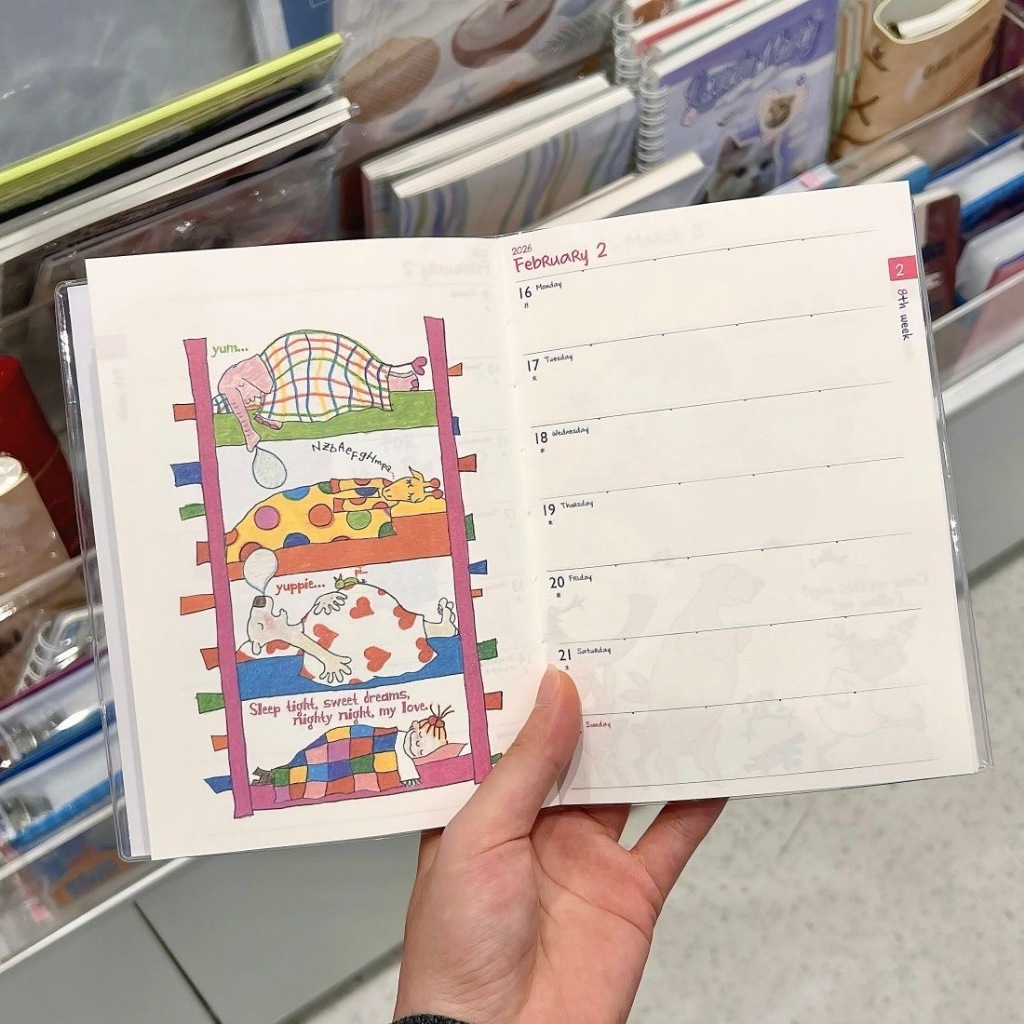 Vitality Coco Sauce Handbook หนังสือวางแผนการเรียนรู้แสนสนุกน่ารัก 2026 หนังสือกําหนดเวลาด้านในสี - รูปที่ 6