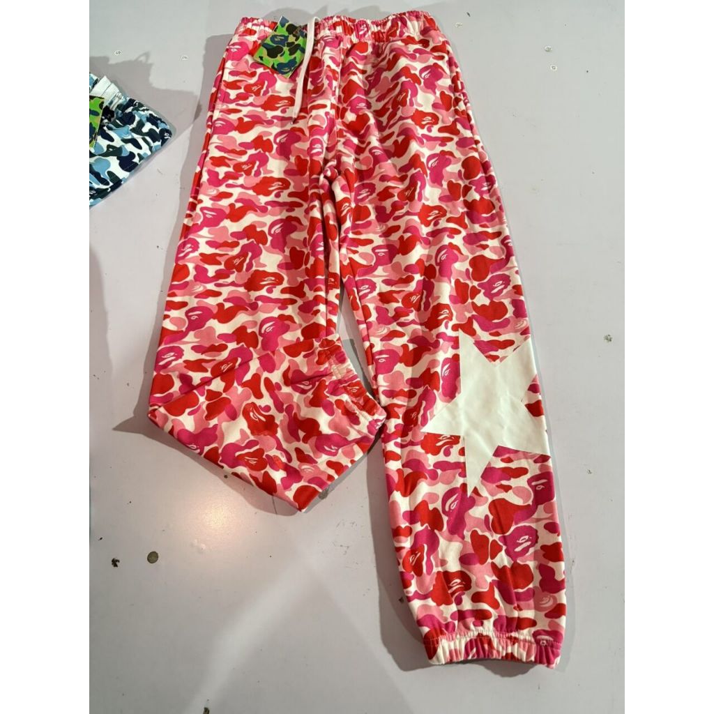 BAPE unisexคลาสสิคกางเกงขายาวลําลองสไตล์ใหม่แฟชั่นสําหรับผู้ชายและผู้หญิง