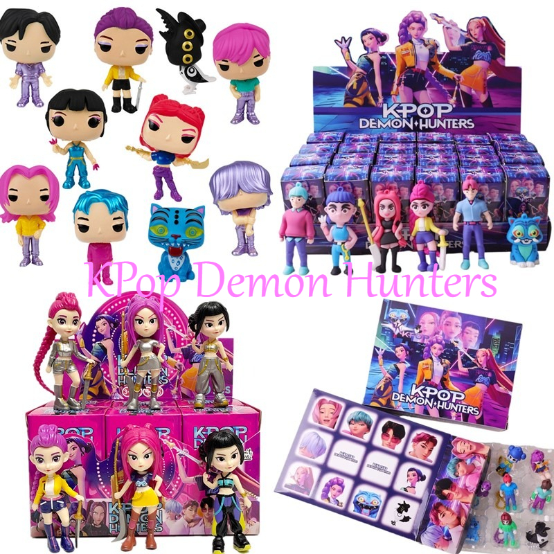 ใหม่ 10PCS Kpop Demon Hunters รูป HUNTR/X Rumi Zoey Mira Derpy Tiger Saja Boy ตุ๊กตาเกมเครื่องประดับ