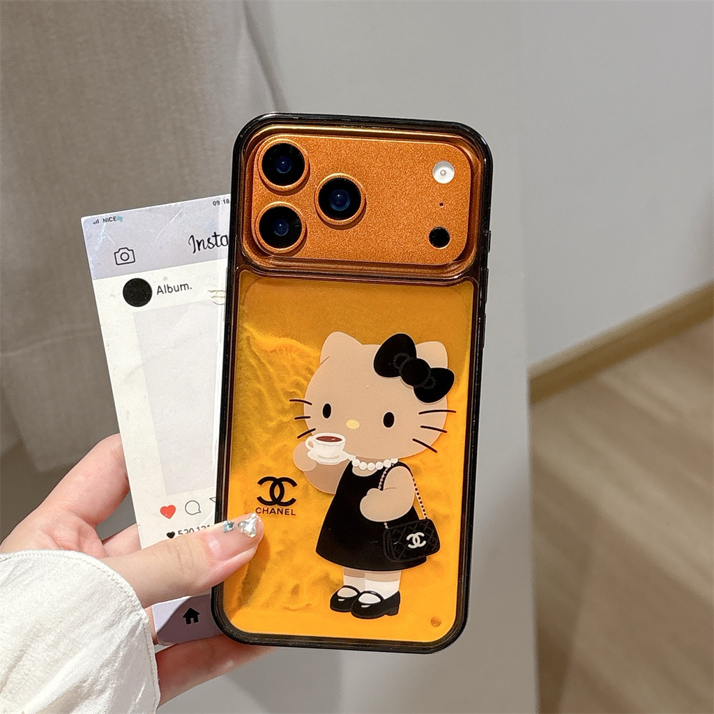 สําหรับกรณี iphone 17 PRO MAX 16 PRO MAX 15 PRO MAX 14 PRO MAX สีส้ม Night Light กลิ่นหอม Kitty Cat เคสโทรศัพท์