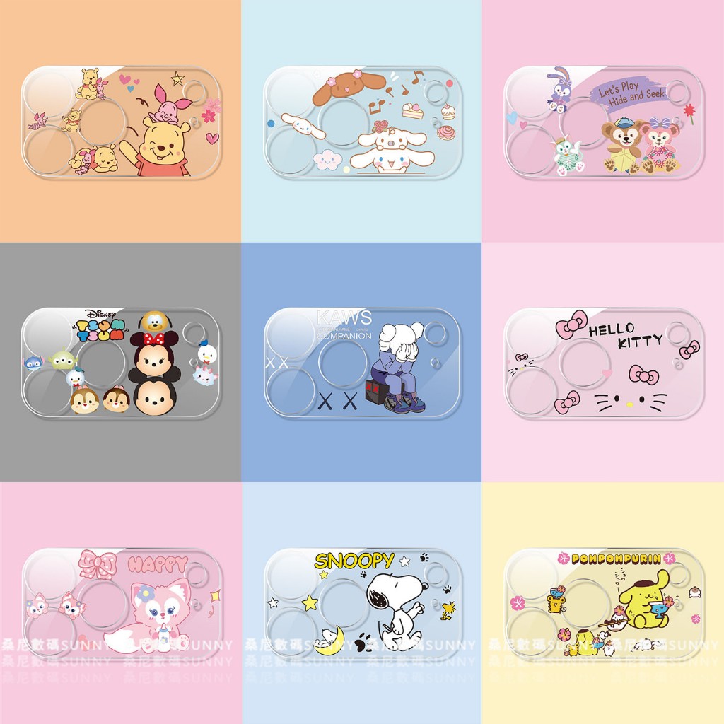 46 Full Coverage Glass Lens Stickers Winnie the Pooh Big-Eared Dog Melody Cartoon Lens Stickers Lens Protector iphone 17 pro max