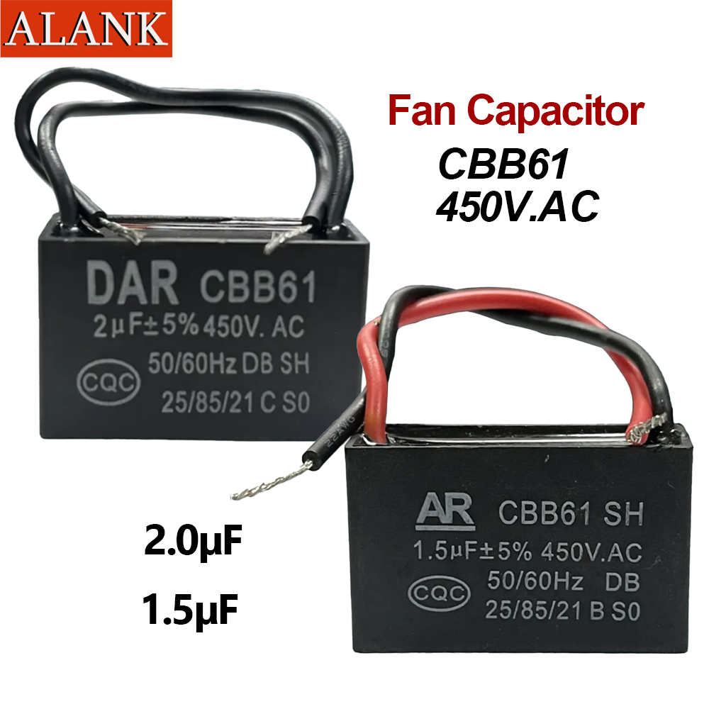 ALANK Capacitor คาปาซิเตอร์พัดลม CBB61 450V.AC (ตัวเก็บประจุพัดลม) เลือกค่าได้ 1.5μF / 2μF