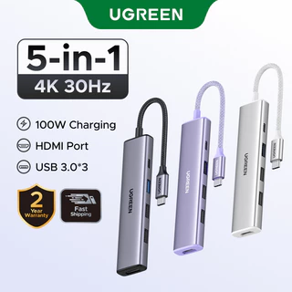 Ugreen อะแดปเตอร์ฮับ USB-C เป็น USB 3.0 HDMI 4K 30Hz PD100W 5Gpbs สําหรับ MacBook Air Dell XPS13 IPAD Pro 2020 Samsung S21 S20