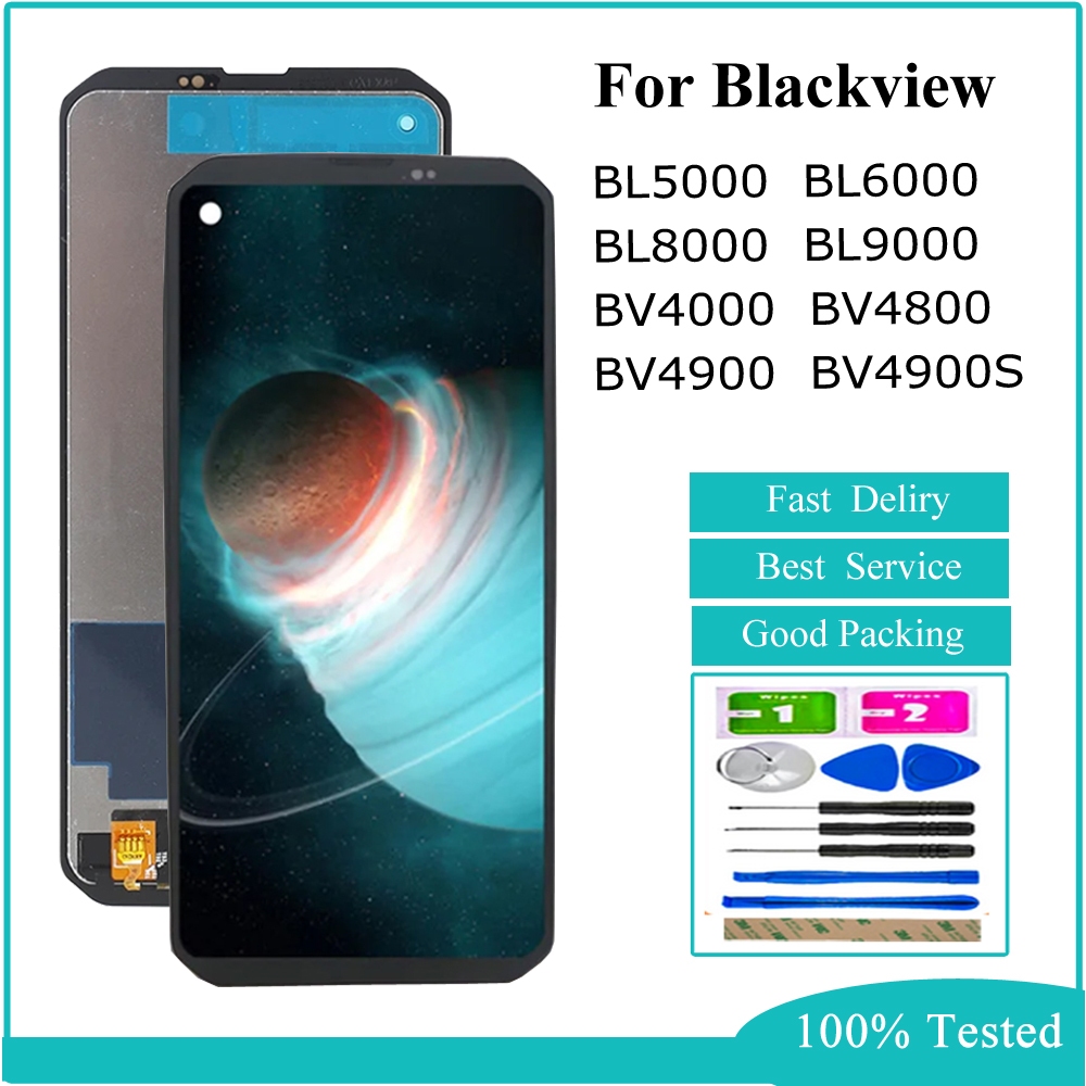 LCD สําหรับ Blackview BL5000 BL6000 BL7000 BL8000 BL9000 BV4000 BV4800 BV4900 BV4900S จอแสดงผล LCD T