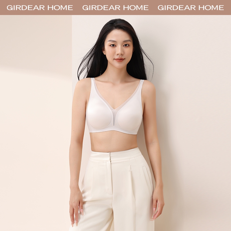 Girdear Home บราวางผู้หญิง Deep V ยกทรง สไตล์ฝรั่ง - มีเนื้อผ้าแดงซาตินและลูกไม้ รวบรวมดี, ไม่มีเหล็ก ไม่มีรอยต่อ นุ่มนวล สไตล์อิเลกต์,8531FJ07