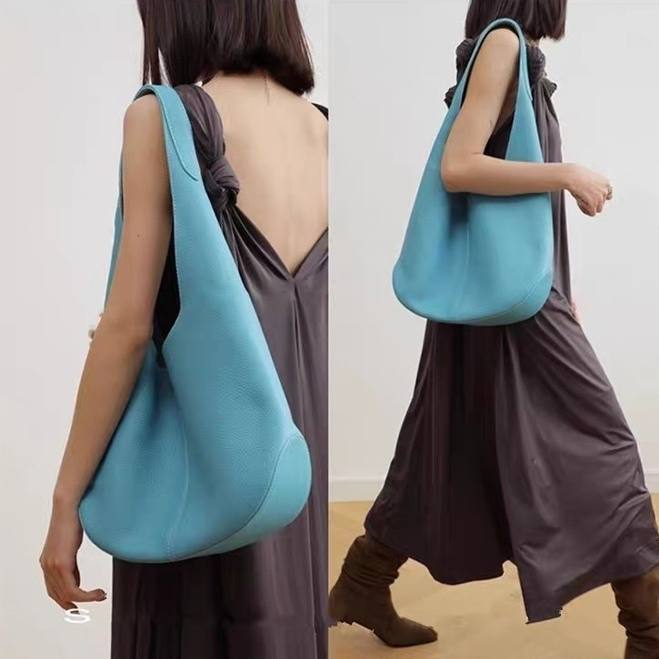 กระเป๋าสะพายข้าง สีน้ำเงิน ดีไซน์ไม่ซ้ำใคร เรียบง่าย สบายๆ สไตล์เกาหลี ไปทำงาน  กระเป๋าผู้หญิง