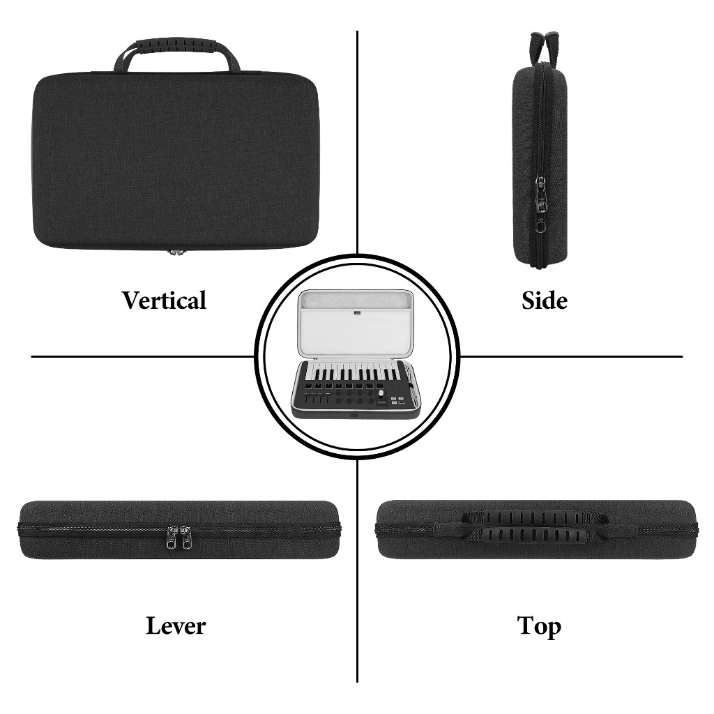 Geekria USB MIDI Keyboard Controller Hand Case เข้ากันได้กับ Arturia MiniLab 3 / MiniLab MkII 25 Slim-Key, Hard Carrying Bag (สีเทาเข้ม) ราคา ถูกที่สุด ดีลบีเคเค แกลเลอรีภาพที่ 3