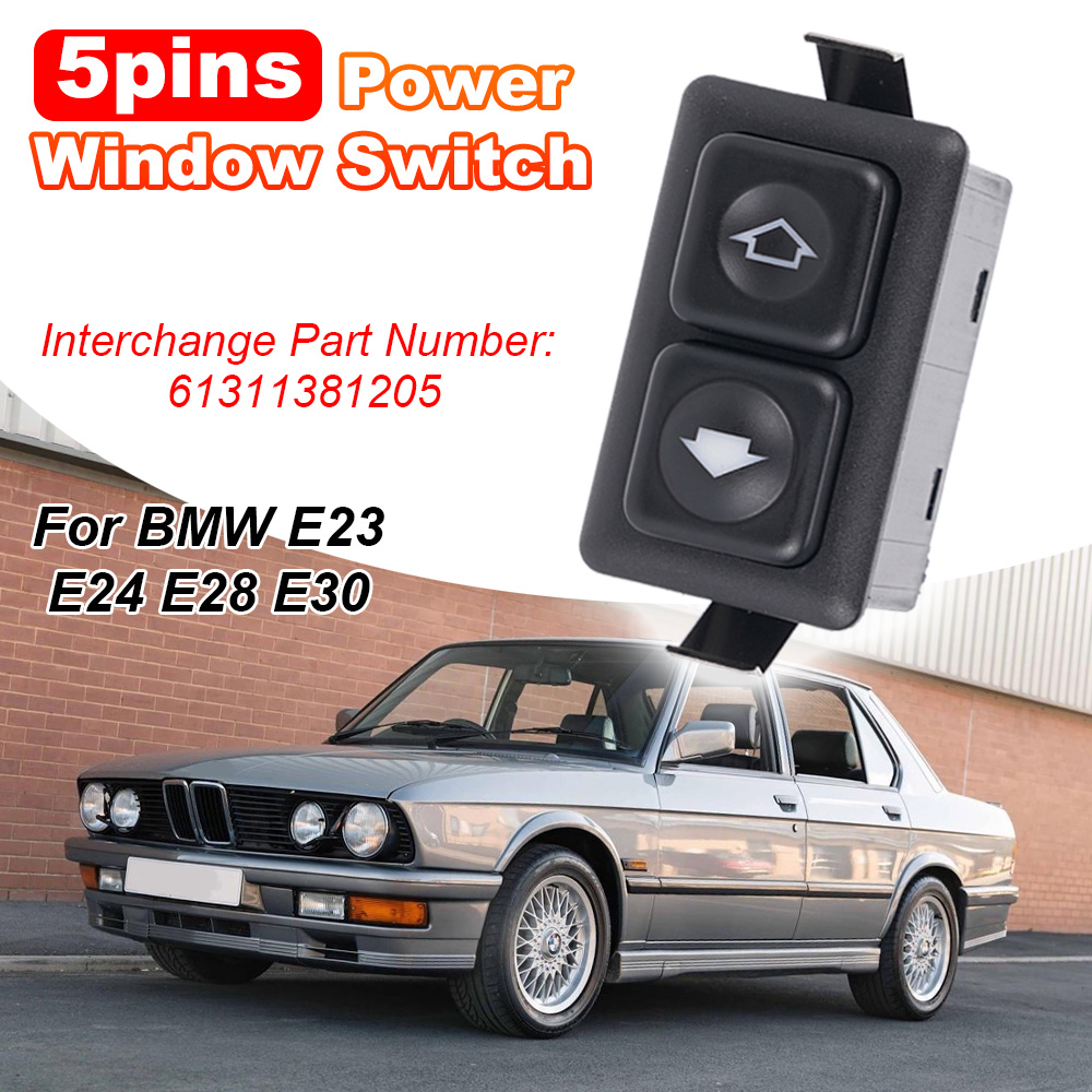 5 ขาไฟรถยนต์สวิทช์กระจกไฟฟ้าด้านหน้าด้านซ้าย 61311381205 สําหรับ BMW E23 E24 E28 E30 ด้านหน้าซ้าย BW