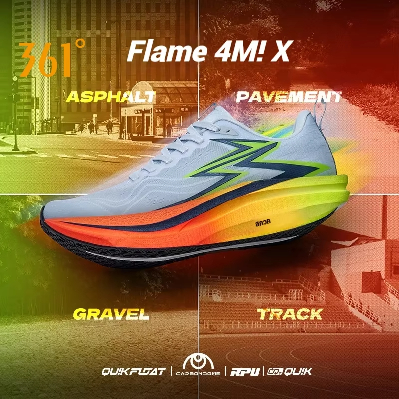 【จัดส่งจากกรุงเทพฯ】361 Degrees Flame 4 MIX ผสม ผู้ชายรองเท้าวิ่งระบายอากาศกระจายความร้อนสบาย 6725122