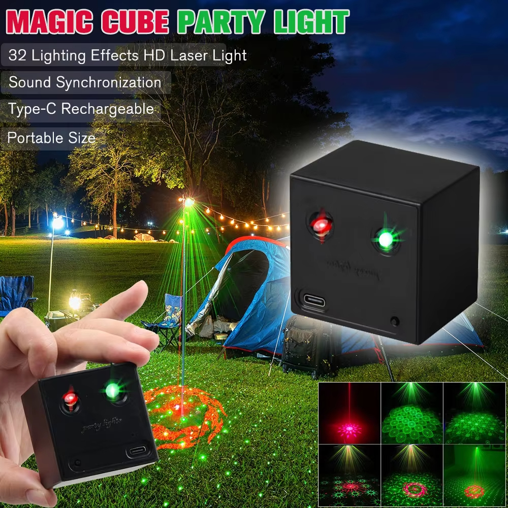ไฟดิสโก้แบบพกพา Mini Party Laser RGB Led Lazer ไฟคริสต์มาสตกแต่งไฟเต้นรํา Ball