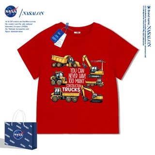 NASA เสื้อยืดเด็ก ลายการ์ตูนรถยนต์ cotton 100% เสื้อยืดเด็กผู้ชาย ใส่สบาย ระบายอากาศดี คุณภาพดี แฟชั่นสําหรับเด็ก