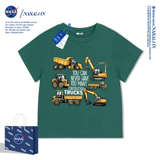 NASA เสื้อยืดเด็ก ลายการ์ตูนรถยนต์ cotton 100% เสื้อยืดเด็กผู้ชาย ใส่สบาย ระบายอากาศดี คุณภาพดี แฟชั่นสําหรับเด็ก