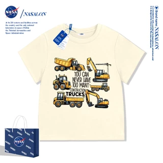 NASA เสื้อยืดเด็ก ลายการ์ตูนรถยนต์ cotton 100% เสื้อยืดเด็กผู้ชาย ใส่สบาย ระบายอากาศดี คุณภาพดี แฟชั่นสําหรับเด็ก