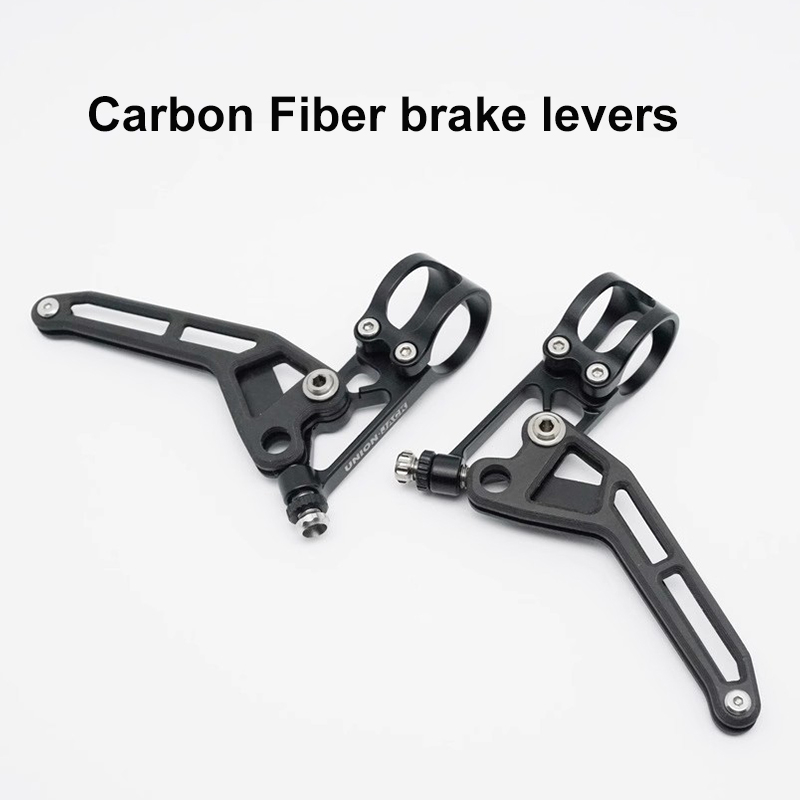 จักรยาน V Brake Levers คาร์บอนไฟเบอร์ Caliper เบรค Levers Unionjack สําหรับ ACEOFFIX Brompton liaoge จักรยานพับ 1 คู่