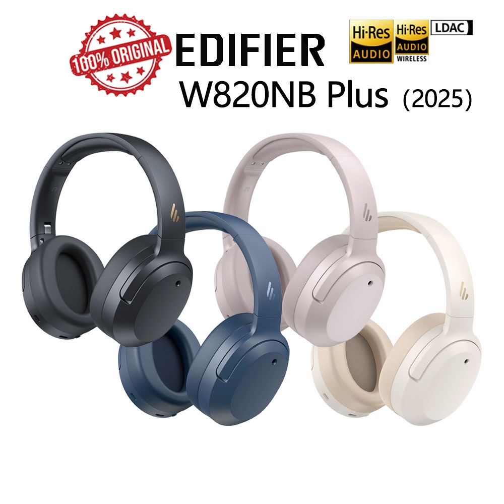 Edifier W820NB Plus 2025 (รุ่นใหม่)หูฟังไร้สายแบบครอบหู บลูทูธ V6.1 ระบบตัดเสียงรบกวน ANC โหมดเกม